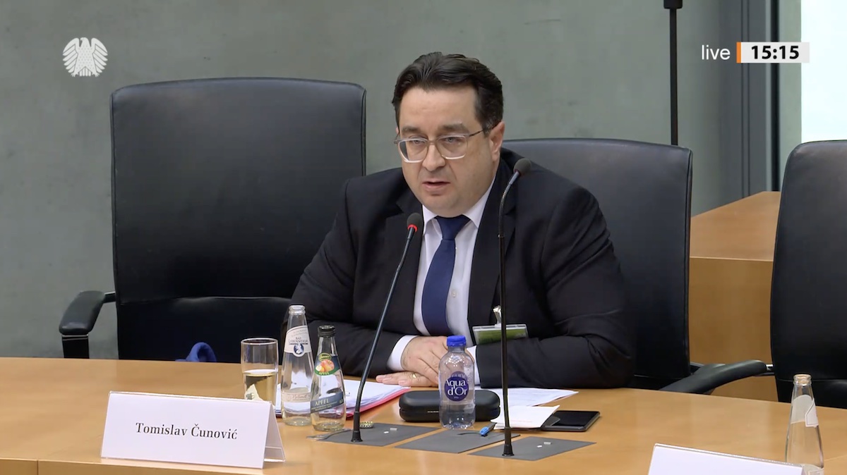 Tomislav speaking at the Bundestag